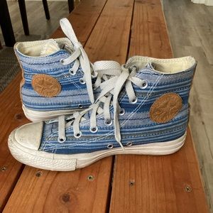 Blue & Brown High Tops Converse Unisex Men’s 5/Women’s 7